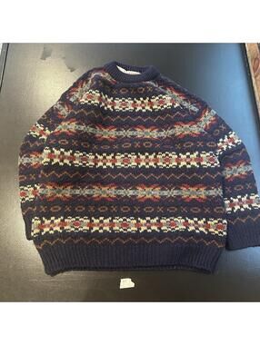 Vintage 80s Heather & Tweed Made in England Wool Knit Sweater Medium